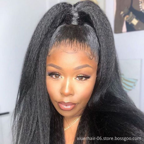 RTS Brazilian Long Women Hd Full Virgin Cuticle Aligned For Black Women Human Hair Wigs Lace Front